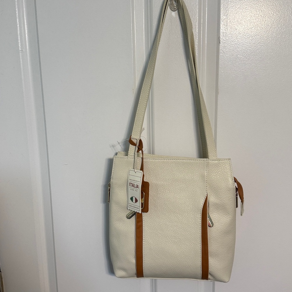 NWT Valentina Cream and Tan Hobo Bag